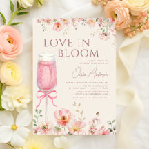 Chuva de Amor com Laço Rosa Champanhe no Chá de No