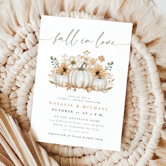 Convites Chuva de Amor de Casal Boho Pumpkin Fall (Criador carregado)