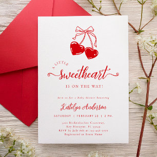 Convites Chuva de Amor de Cereja Vale do Amor Baby Shower