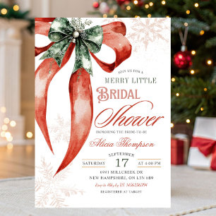 Convites Chuva de Amor de Natal Coquete Merry Little Chá de