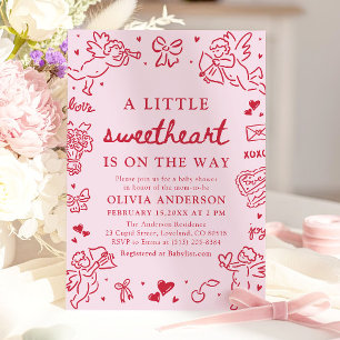 Convites Chuva de Amor de São Valentim para Baby Shower