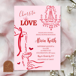 Convites Chuva de Amor Desenho à Mão Caprichoso para Chá de
