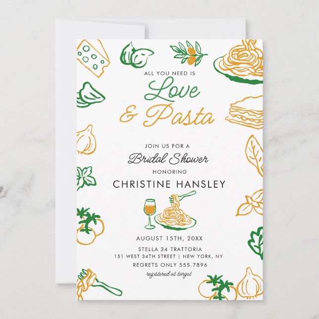 Convites Chuva de Amor e Massa Bridal shower (Frente)