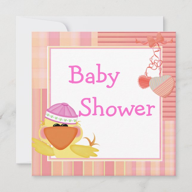 Convites Chuva de Amor e Pato Fofo no Chá de Bebê (Frente)