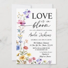 Convites Chuva de amor floral de flores silvestres chá de n