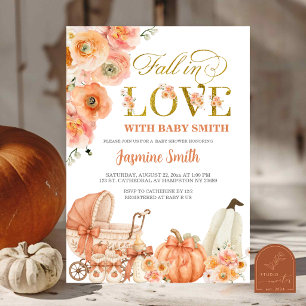 Convites Chuva de Amor Floral de Outono Baby Shower