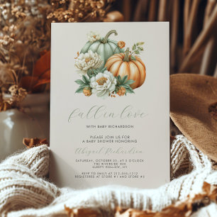 Convites Chuva de Amor Floral de Outono Baby Shower