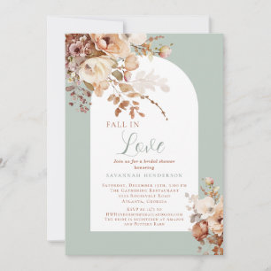 Convites Chuva De Amor Floral Elegante No Outono Chá De Noi