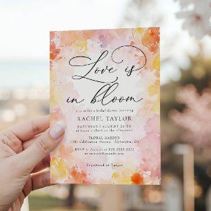 Convites Chuva de Amor Floral em Aquarela Chá de Noiva