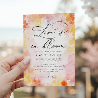 Convites Chuva de Amor Floral em Aquarela Chá de Noiva