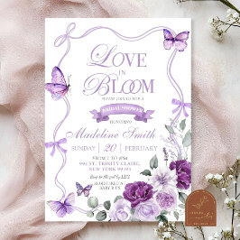 Convites Chuva de Amor Floral Lilás Roxo Chás de Noiva