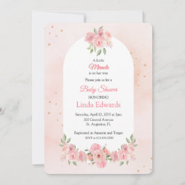 Convites Chuva de Amor Floral Pequeno Milagre Baby Shower