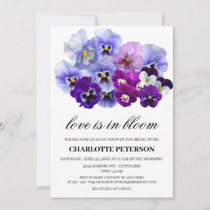 Convites Chuva de Amor Floral Roxo para Chá de Noiva