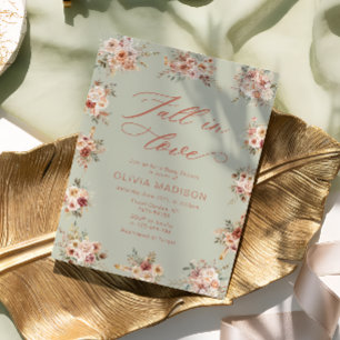 Convites Chuva de Amor Floral Verde Baby Shower