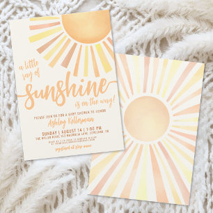 Convites Chuva de Amor Gênero Neutro Boho Chá de Bebê Sol