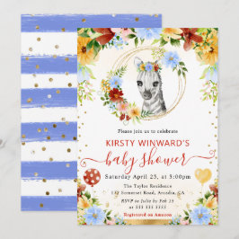 Convites Chuva de Amor Infantil de Zebra da Selva Fofa em A