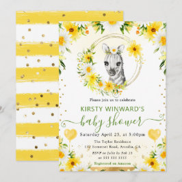 Convites Chuva de Amor Infantil Zebra Fofa da Selva em Aqua