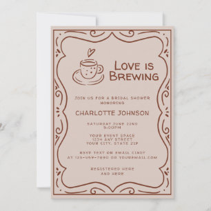 Convites Chuva de Amor Marrom Caprichoso Chás de Noiva