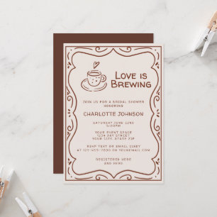 Convites Chuva de Amor Marrom Caprichoso Chás de Noiva