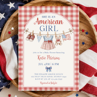 Convites Chuva de Amor Menina Americana Baby Shower