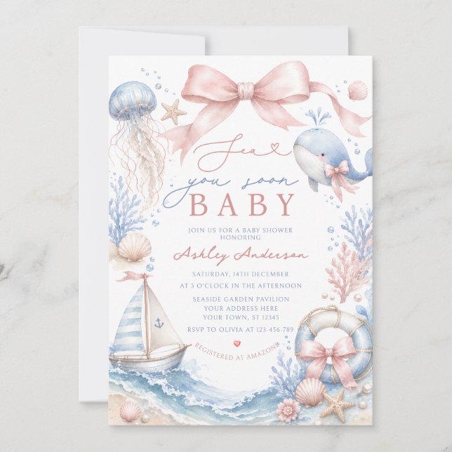 Convites Chuva de Amor Menina Baby Shower (Frente)