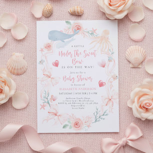 Convites Chuva de amor neutra no fundo do mar baby shower