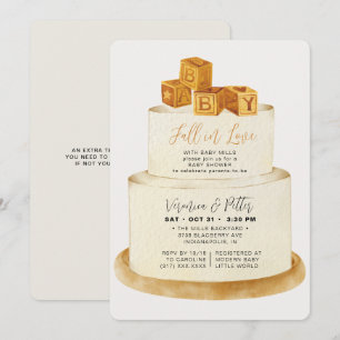 Convites Chuva de Amor no Outono Neutro Festa de Bebe Bolo