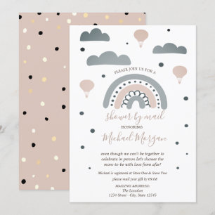 Convites Chuva de Amor, Nuvens, Pontinhos - Chás de Bebê Vi