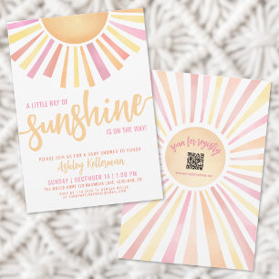 Convites Chuva de Amor Rosa - Baby Shower