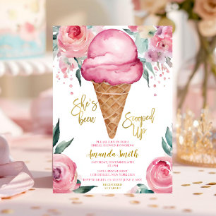 Convites Chuva de Amor: Sorvete Rosa Bridal Shower
