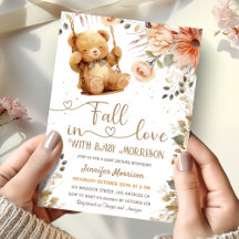 Chuva de Amor Teddy Bear Outono Chá de Bebê 