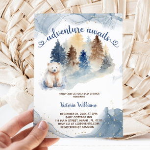 Convites Chuva de Amor Urso Floresta Chá de Bebê