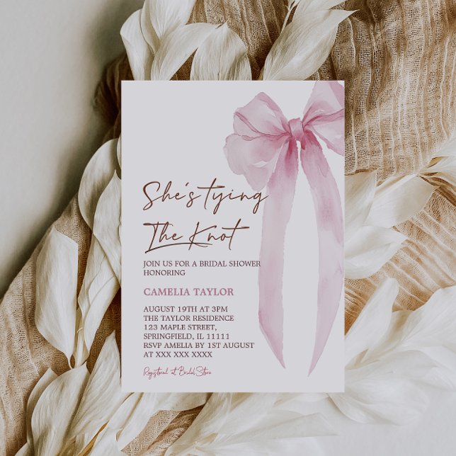 Convites Chuva de Arroz com Laço Rosa Casamento (Criador carregado)