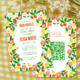 Convites CHUVA DE ARROZ Fruta Cítrica QR Verão NOIVA