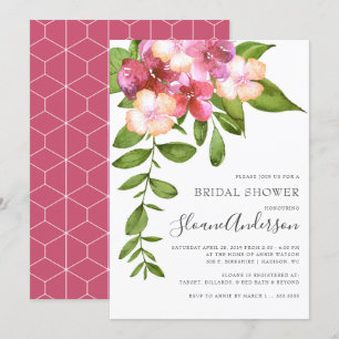 Convites Chuva de Arroz Havaiana Folhas Luxuriantes