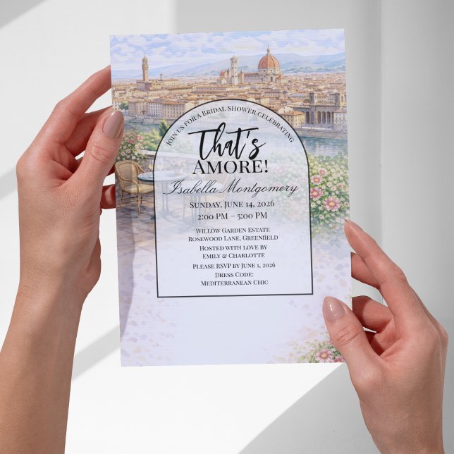 Convites Chuva de Arroz Italiana de Florença That's Amore (Italian Florence That’s Amore Bridal Shower Invitations
)