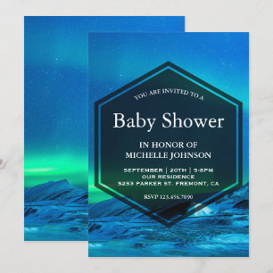Convites Chuva de Aurora Ártica Baby Shower