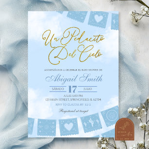 Convites Chuva de azul baby shower espanhol