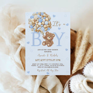 Convites Chuva de Azul É um Menino Baby Shower