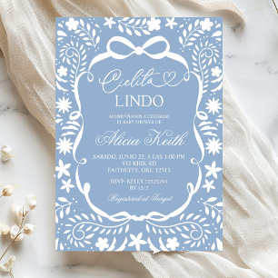 Convites Chuva de Azul Mexicano Cielito Lindo Baby Shower 
