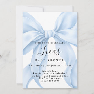 Convites Chuva de azul para o menino baby shower