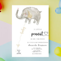 Chuva de Balão de Elefante em Aquarela para Chá de