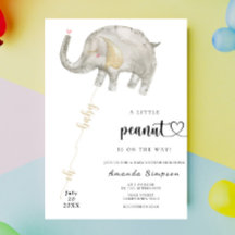 Chuva de Balão de Elefante em Aquarela para Chá de