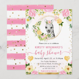 Convites Chuva de Balão Infantil Zebra da Selva Fofa em Aqu