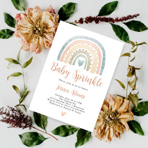 Convites Chuva de Balas Boho Moderna Arco-Íris
