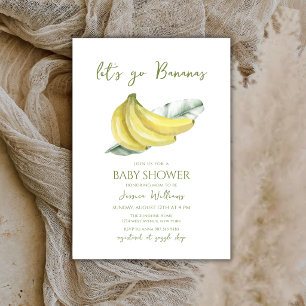 Convites Chuva de Bananas Amarelas Baby Shower