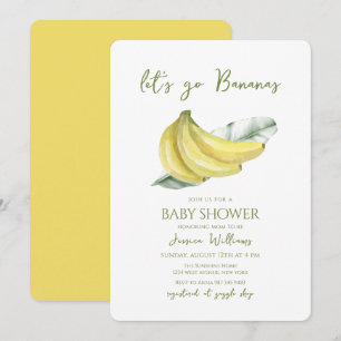 Convites Chuva de Bananas Amarelas Baby Shower