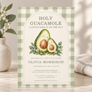 Convites Chuva de Bebê Abacate Holy Guacamole
