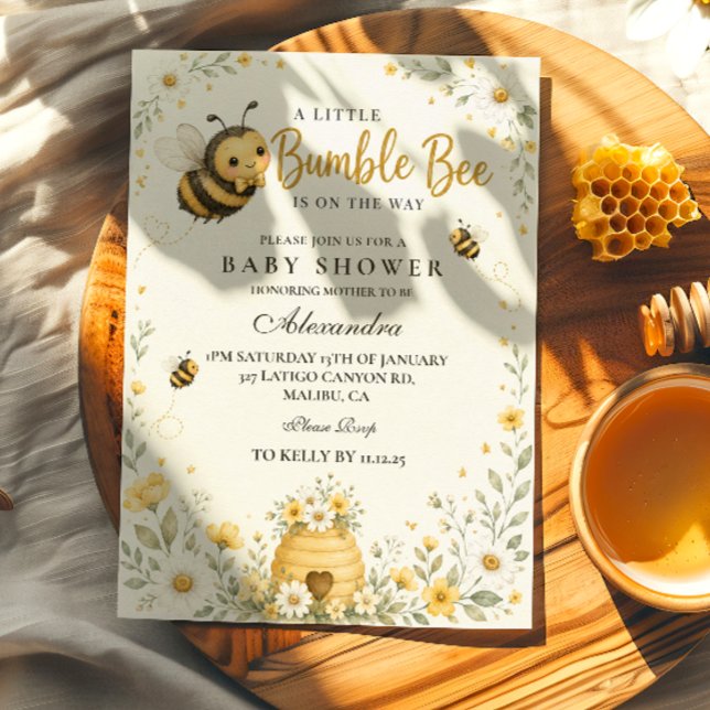 Convites Chuva de Bebê Abelha Bumble Caprichosa (Criador carregado)