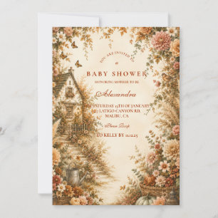 Convites Chuva de Bebê Abóbora Boho Caprichosa